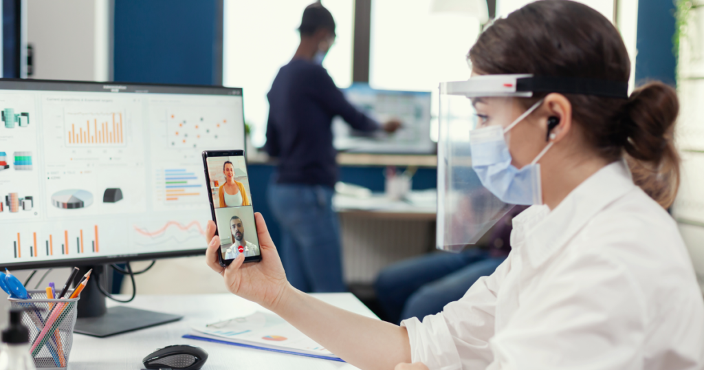 Healthcare professional testing telemedicine platform video consultation and workflow tools