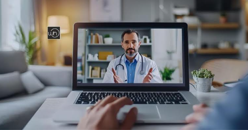 doctor consulting a patient using a secure telemedicine platform